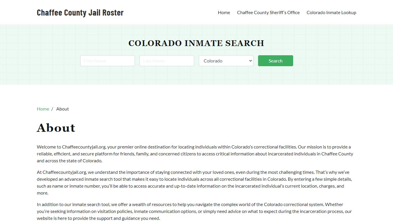 About - chaffeecountyjail.org